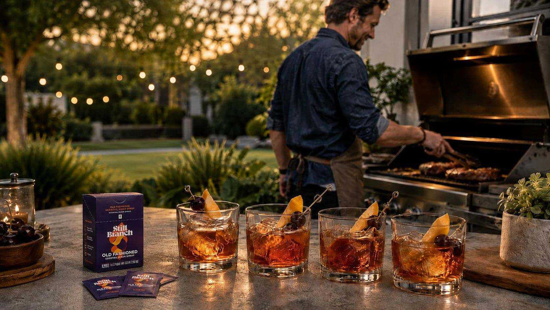 Four Old Fashioned for hosting drinks with a man and a BBQ